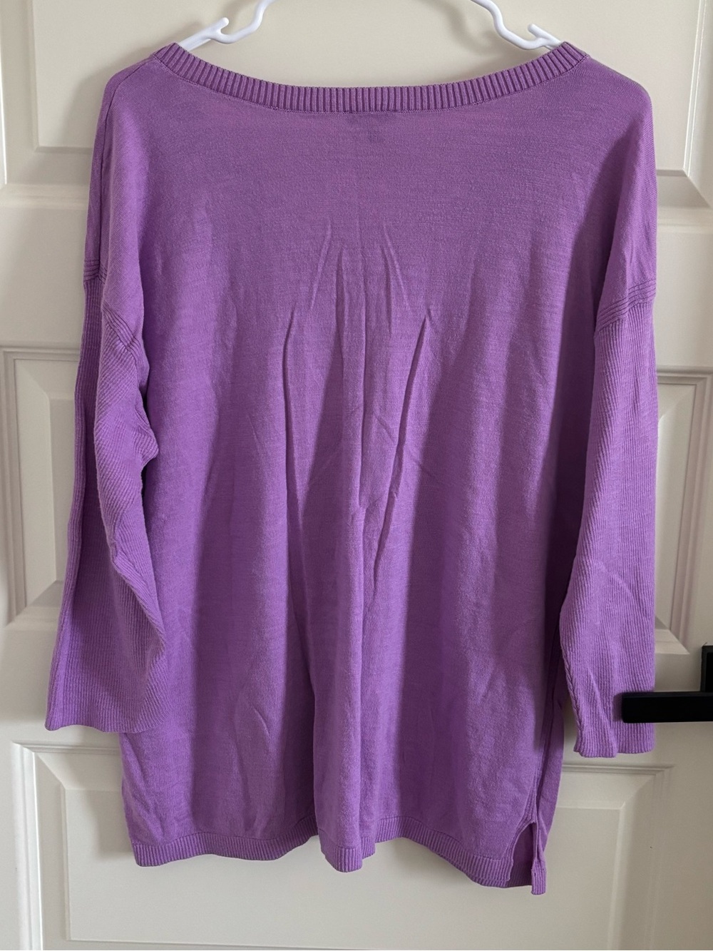 Talbots Lavender 100% Cotton V-Neck Women’s Pullover Sweater - Picture 3 of 5